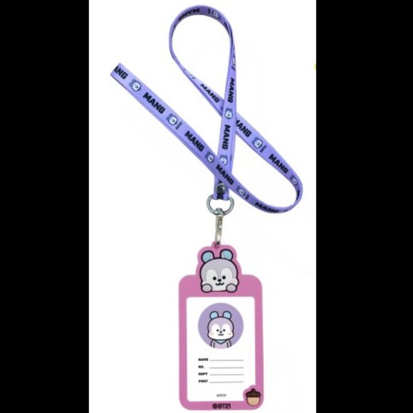 BT21 Mang Card Holder with Lanyard – Miniso Official – NWT 💜💙 - Picture 1 of 3